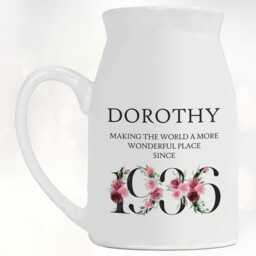 90Th Birthday Gift For Women - Wonderful Since 1936 Small Personalised Flower Pot Vase 90 Her Ladies Floral Design Nan Gran Bnd90 - thumbnail 3