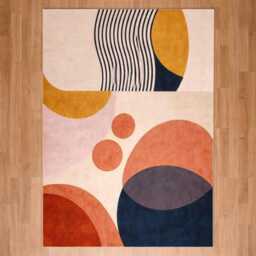 8x10 Modern Luxury Hand Made Tufted Wool Rug, Hallway Area Carpet, Gold Rust Beige Green Home Decor, Carpet Available in All Sizes - thumbnail 3