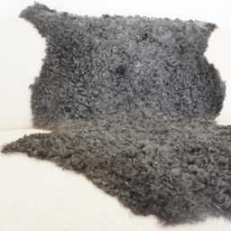 Genuine Gotland Sheepskin Rug Soft Curly Wool, Natural Grey Mix - 43x27 - thumbnail 3