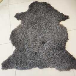 Genuine Gotland Sheepskin Rug Soft Curly Wool, Natural Grey Mix - 43x27 - thumbnail 2