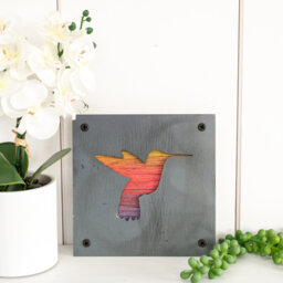 Reclaimed Wood & Metal Humming Bird Wall Decor - thumbnail 1