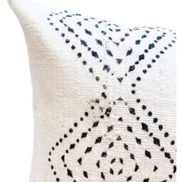 Extra Long Lumbar Pillow, African White Mudcloth Bolster Pillow Cover 14x36, Sofa Cushion Throw Farmhouse Pillow - thumbnail 2