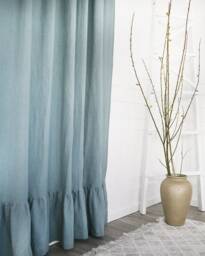 Rod Pocket Linen Curtain With Ruffle, Stonewashed Curtain, Panels From Organic Fabric, Handmade Elegant Sheer Curtains