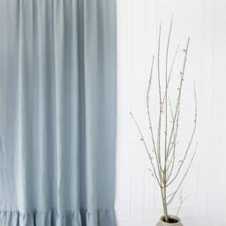 Rod Pocket Linen Curtain With Ruffle, Stonewashed Curtain, Panels From Organic Fabric, Handmade Elegant Sheer Curtains - thumbnail 3