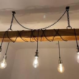 Hanging Beam Ceiling Light - Solid Oak - thumbnail 2