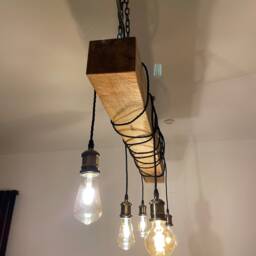 Hanging Beam Ceiling Light - Solid Oak - thumbnail 4