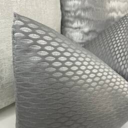 "Luxury Cushion Cover, Pillow Throw - Silver Geometric 12"" X 20" - thumbnail 3
