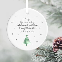 Personalised Christmas Tree Design Ceramic Decoration Hanging Ornament Keepsake With Your Wording Choice Of 4 Fonts Gift Idea For Him Her - thumbnail 2