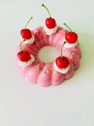 Birthday Jelly Cake Wall Hanging/Glitter/ Kitschy/ Funky/ Pop Art/ Dopamine Decor/ Fake Food/ Cake/ Cherry