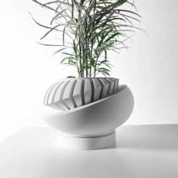 The Luxar Planter Pot With Drainage Tray, Unique Modern 3D Printed For Flower - thumbnail 1