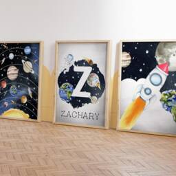 Space Prints, Nursery Prints, Nursery Decor, Boys Bedroom Solar System Kids Bedroom, Planets, Birthday, Boys Room - thumbnail 2