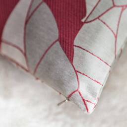 Light Burgundy/Tan/Ivory Gray Throw Pillow Cover, Decorative Boutique Pillows, Cushion Covers, Boho Throw Pillow, Satin Blend Floral - thumbnail 3