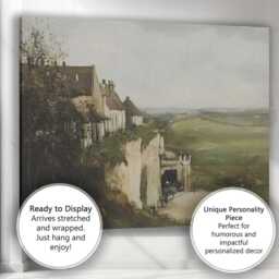 Traditional Hillside Cottages & Rolling Green Countryside Canvas Wall Art Print Decor Picture Ready To Hang - thumbnail 3