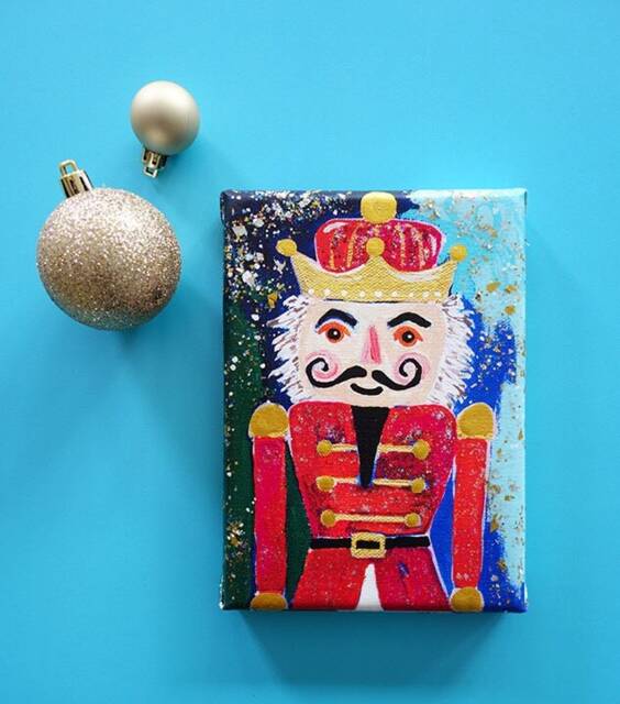 Let's Go Nuts Nutcracker Canvas Art Wall Decor, Ready To Hang, Christmas By Jennifer Mccully - image 1