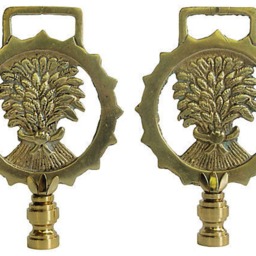 Brass Wheat Sheaf Lamp Finials On Shiny Hardware - A Single Finial Or Matching Pair - thumbnail 2
