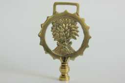 Brass Wheat Sheaf Lamp Finials On Shiny Hardware - A Single Finial Or Matching Pair - thumbnail 1