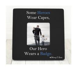 Personalized Police Officer Picture Frame Hero Dad Gift, Officer Gift, Police Badge - thumbnail 1
