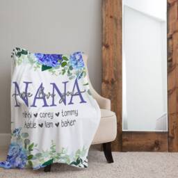 Christmas Blanket, Gift, Floral Hydrangeas Style Personalized Mom Gift For Grandparent, Birthday - thumbnail 2