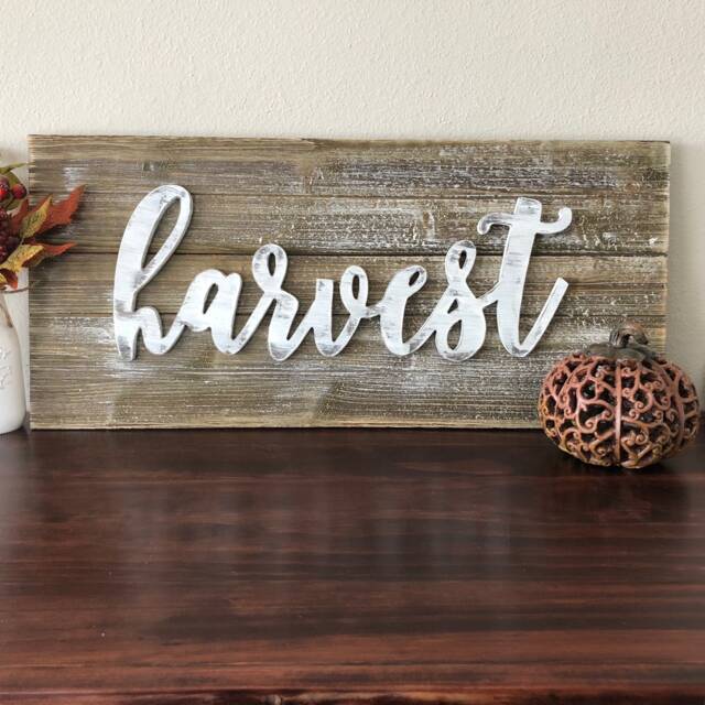 Harvest, Large Rustic Pallet Sign, Harvest Decor, Farmhouse Autumn Wall Thanksgiving Mantle Fall Decor - image 1