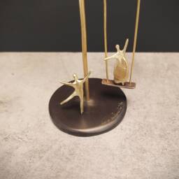 Handmade Bronze Sculpture Tree With Swing, Limited Edition Art - thumbnail 2