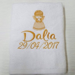 Personalized Baptism Towel, Custom Embroidered Angel, Christening Keepsake, Religious Ceremony Gift, Baby Dedication Present - thumbnail 4