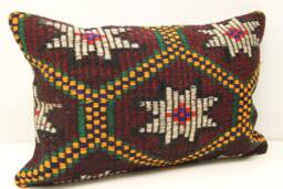 Turkish Kilim Pillow Cover 16x24, Vintage Wool Lumbar Cushion