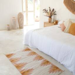 Handwoven Mexican Rug Oaxacan Woven Rugs - Flor De Desierto - Natural Base + Desert Rose Clay - thumbnail 3