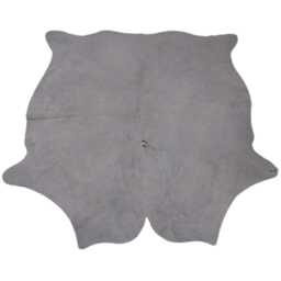 Grey & White Cowhide Rug - Modern Hair-On Leather Area - 60x53 Inches - thumbnail 4