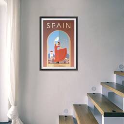 Retro World Famous City Posters - Vintage, Travel Poster Printing Wall Art Print For Home Office Madrid, Spain - thumbnail 3