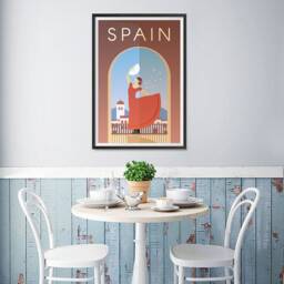 Retro World Famous City Posters - Vintage, Travel Poster Printing Wall Art Print For Home Office Madrid, Spain - thumbnail 2