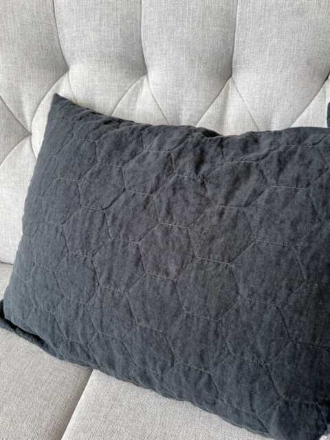 Quilted Linen Pillowcases - Set Of 2 Stonewashed Flax With Zipper - image 1