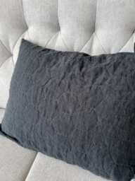 Quilted Linen Pillowcases - Set Of 2 Stonewashed Flax With Zipper