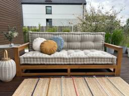 Bench Cushion, French Style Seat With Backrest, Custom Size Sofa Window Seat, Outdoor Floor Cushion