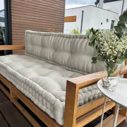 Bench Cushion, French Style Seat With Backrest, Custom Size Sofa Window Seat, Outdoor Floor Cushion - thumbnail 2