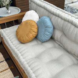 Bench Cushion, French Style Seat With Backrest, Custom Size Sofa Window Seat, Outdoor Floor Cushion - thumbnail 3
