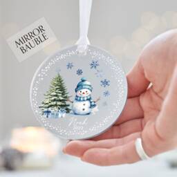 First Christmas Babys Snowman Penguin Ornament Gift, Personalised Baby Bauble, New Decoration, Gift - thumbnail 3