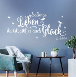 Wall Sticker Saying Quotes As Long As There Is Life, Also Happiness L. Tolstoy Wall Tattoo Ws26B - thumbnail 1