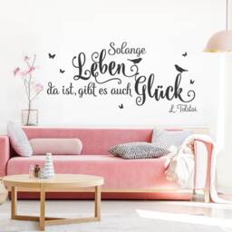 Wall Sticker Saying Quotes As Long As There Is Life, Also Happiness L. Tolstoy Wall Tattoo Ws26B - thumbnail 2