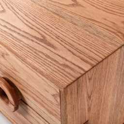 Handmade Solid Oak Nightstand With Two Drawers - Scandinavian Minimalist Bedside Table, Modern Wooden - thumbnail 3