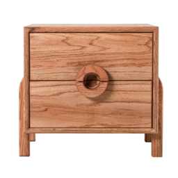 Handmade Solid Oak Nightstand With Two Drawers - Scandinavian Minimalist Bedside Table, Modern Wooden - thumbnail 2