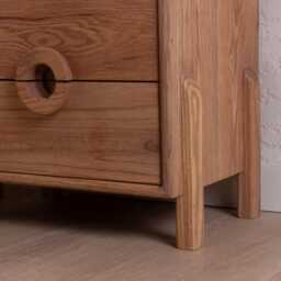 Handmade Solid Oak Nightstand With Two Drawers - Scandinavian Minimalist Bedside Table, Modern Wooden - thumbnail 4