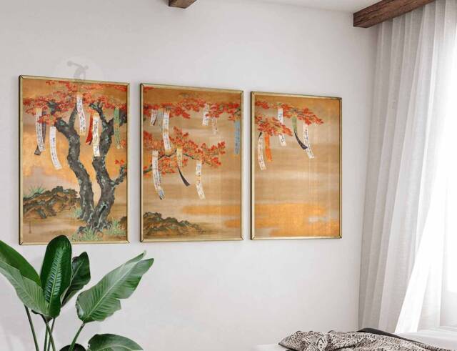 Japanese Set Of 3 Posters, Wall Art, Katsushika Hokusai Gift, Oriental Decor, Botanical Floral Art - image 1