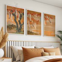 Japanese Set Of 3 Posters, Wall Art, Katsushika Hokusai Gift, Oriental Decor, Botanical Floral Art - thumbnail 2