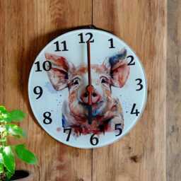 Pig Cow Glass Clock - thumbnail 2