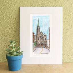 st. Francis De Sales Church Watercolor Print, Cincinnati, Ohio - thumbnail 2