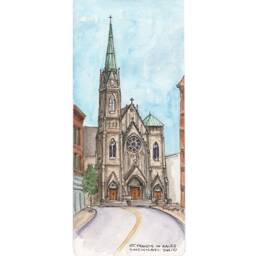 st. Francis De Sales Church Watercolor Print, Cincinnati, Ohio - thumbnail 3