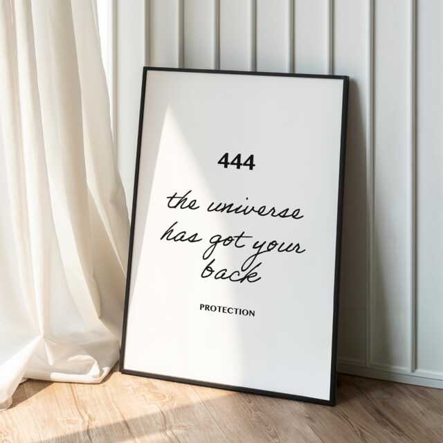 444 Print Angel Number Meaning Spiritual Protection, Universe Affirmation, A1 A2 A3 A4 A5 - image 1
