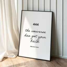 444 Print Angel Number Meaning Spiritual Protection, Universe Affirmation, A1 A2 A3 A4 A5 - thumbnail 1