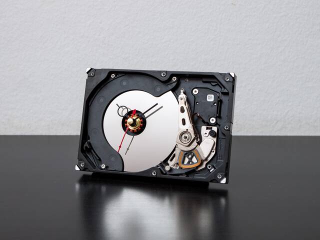 Hard Drive Clock - Husband Gift Boyfriend Unique Desk Industrial Modern Computer Father - image 1