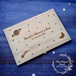 Space Baby Memory Box Planets Boy Stars Moon - thumbnail 2